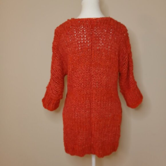 NWT Free People Georgia Deep V Neck 1/2 Sleeve Chunky Knit Sweater Size XS - Picture 5 of 11